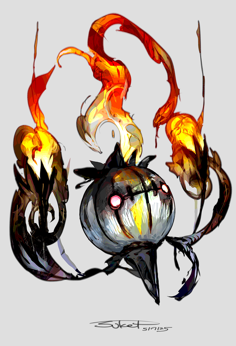 This is a pixiv picture whose title is 色違いシャンデラ.