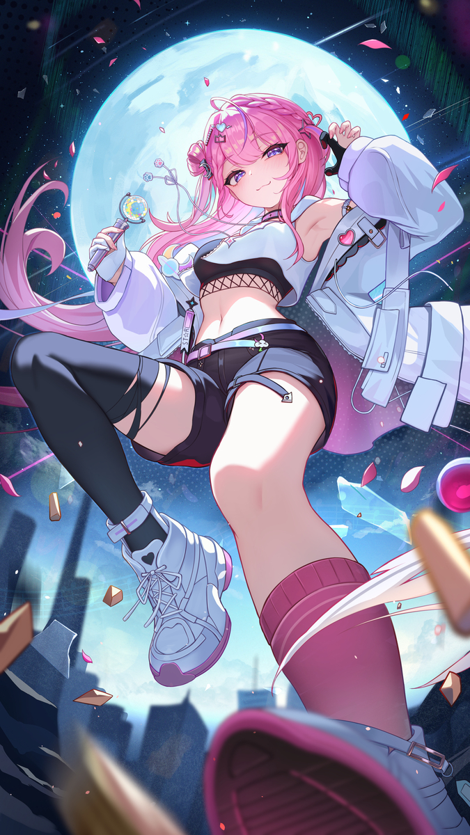 This is a pixiv picture whose title is 月隐空夜（commission）.
