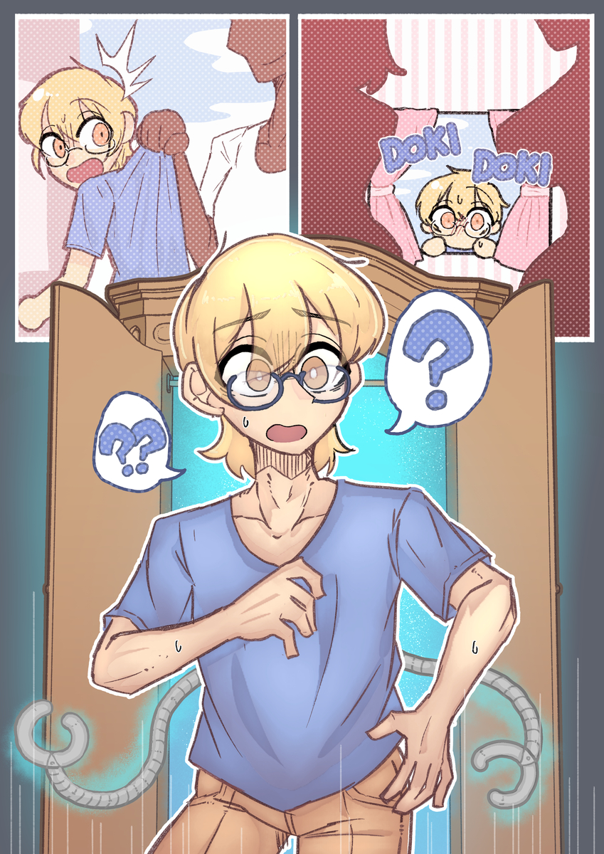 This is a pixiv picture whose title is commission:覗きの代償.