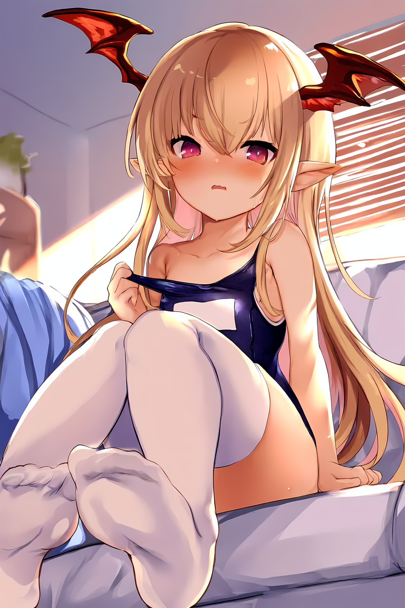 This is a pixiv picture whose title is 【ヴァンピィ】暑い夏の水着！？.