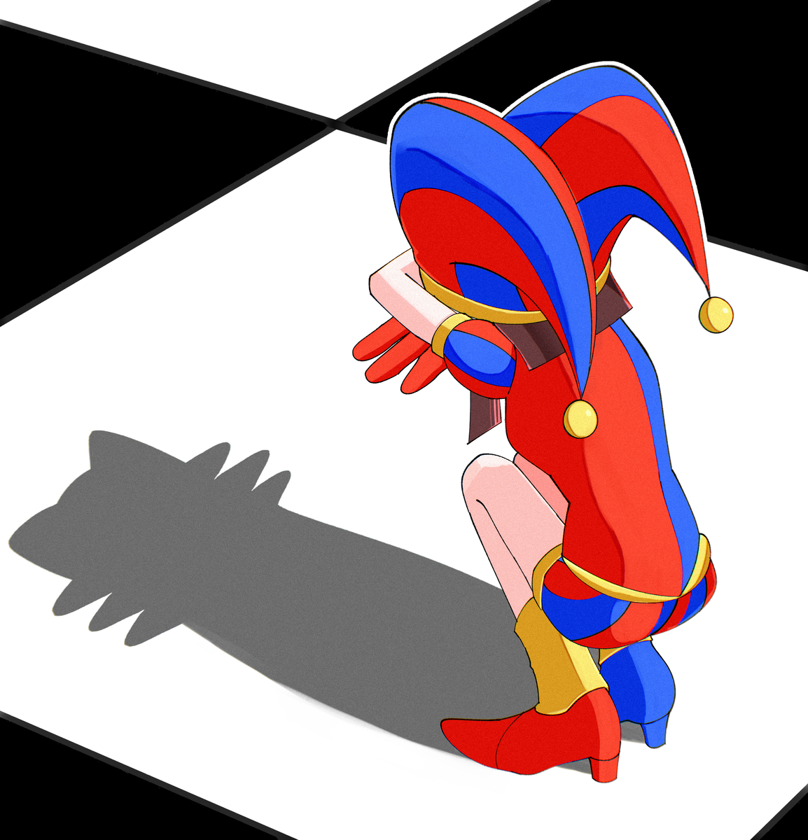 This is a pixiv picture whose title is 猫影ポーズ？.