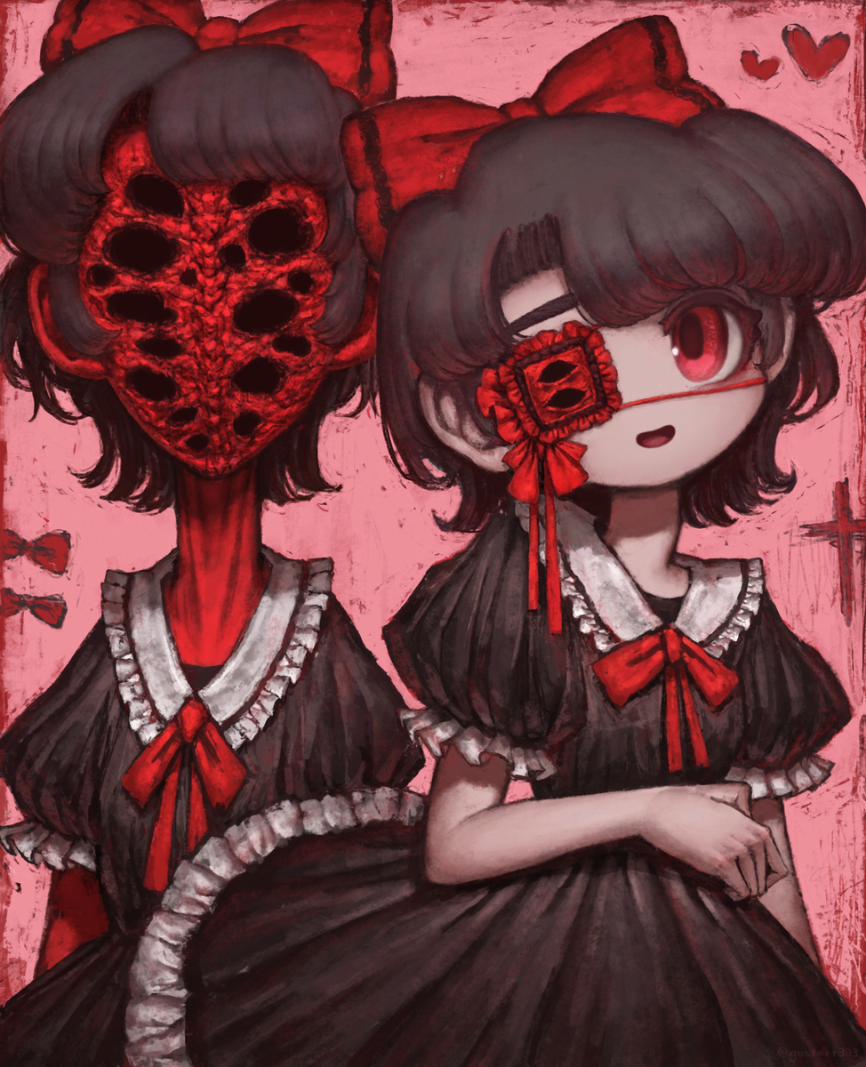 This is a pixiv picture whose title is 緋眼と曖化粧.