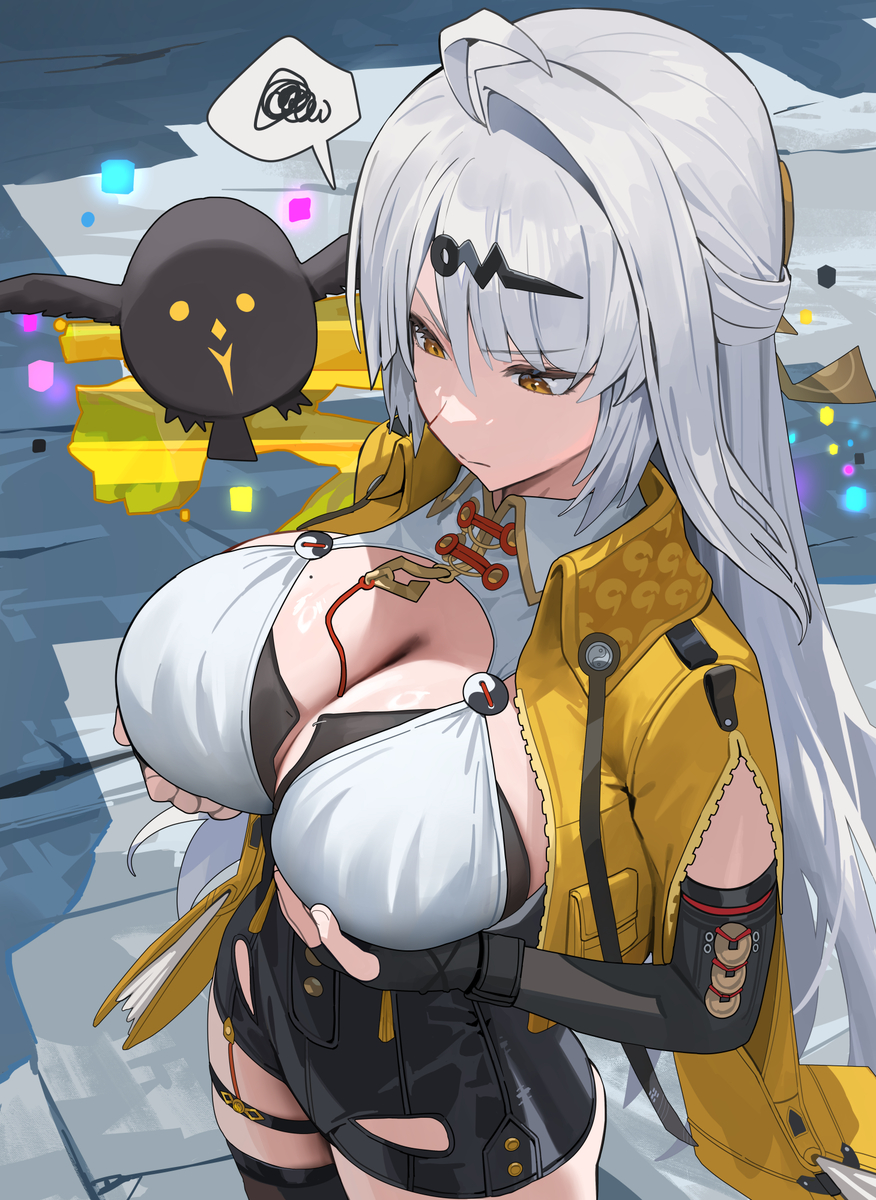 This is a pixiv picture whose title is 「またボタンがなくなったのか..」.