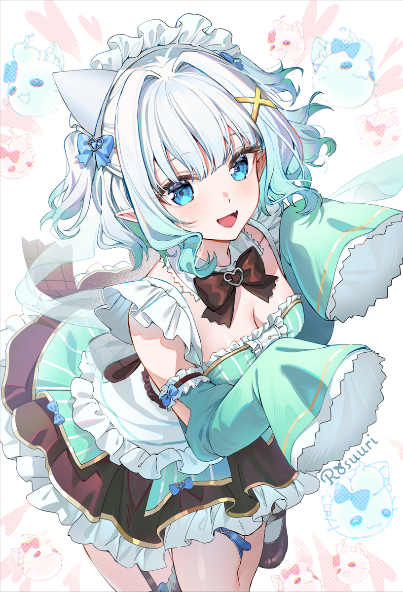 This is a pixiv picture whose title is Maid Mint + Red Dress.