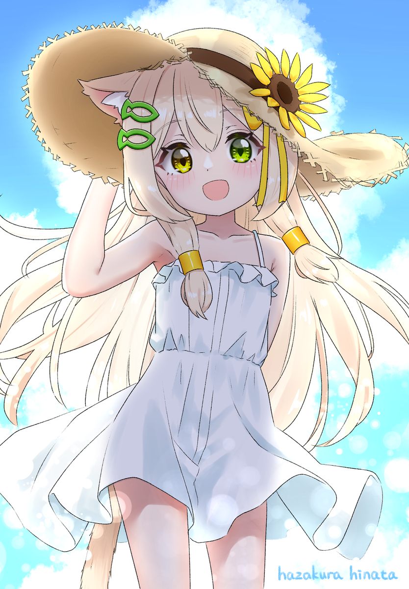 This is a pixiv picture whose title is 白ワンピくるみちゃん！.