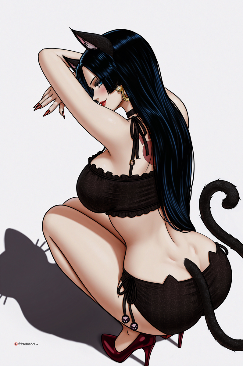 This is a pixiv picture whose title is Boa Hancock in Cat Shadow Trend.