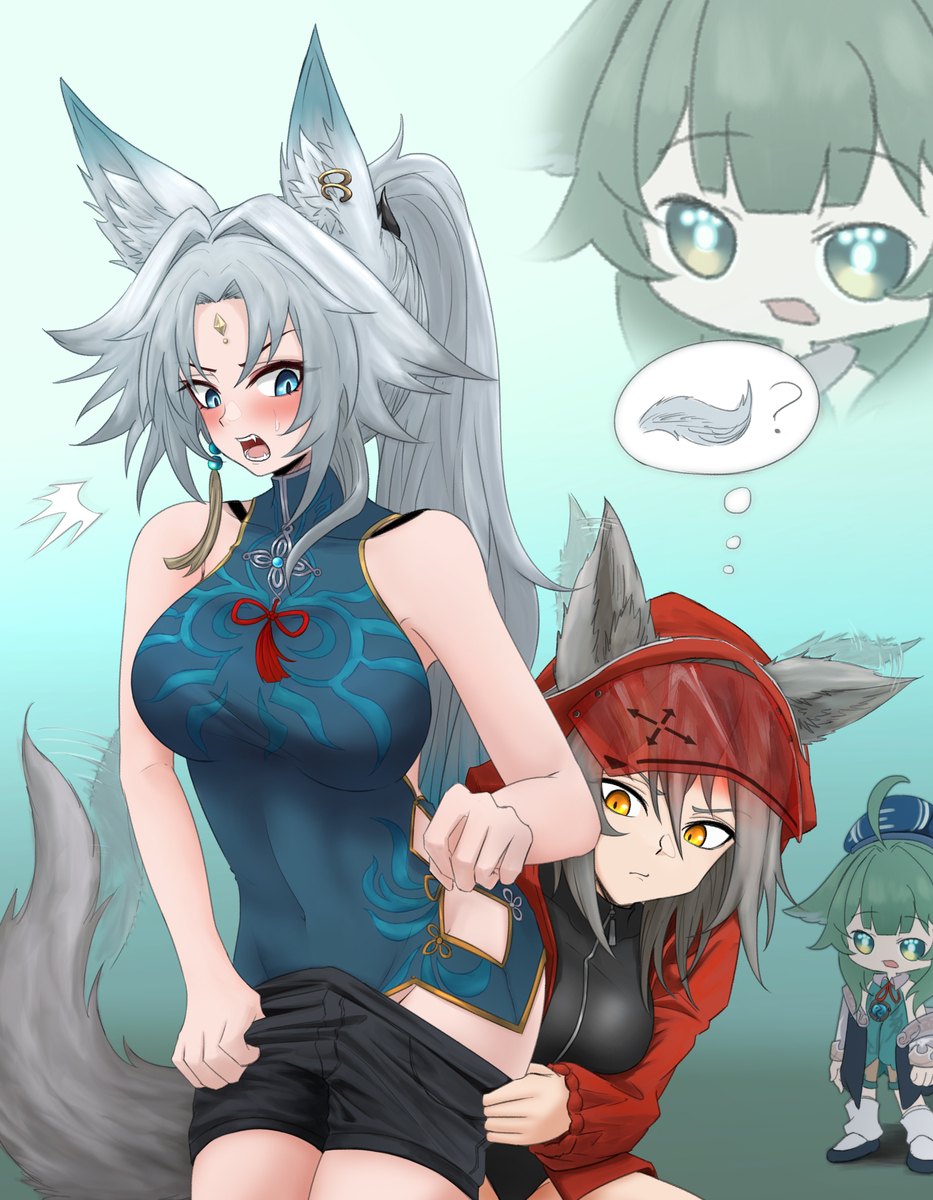 This is a pixiv picture whose title is モフはどこだ？.