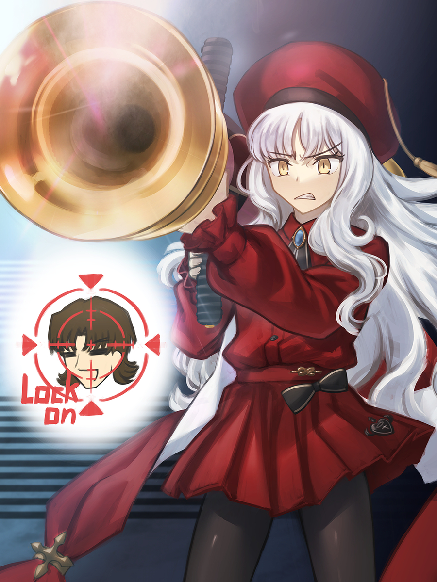 This is a pixiv picture whose title is 法廷の検事にゴッドバズーカをお見舞いするカレン.
