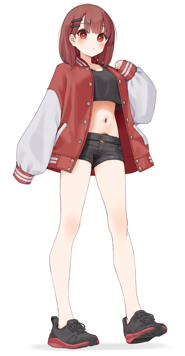 This is a pixiv picture whose title is スタジャンにスニーカーの子.