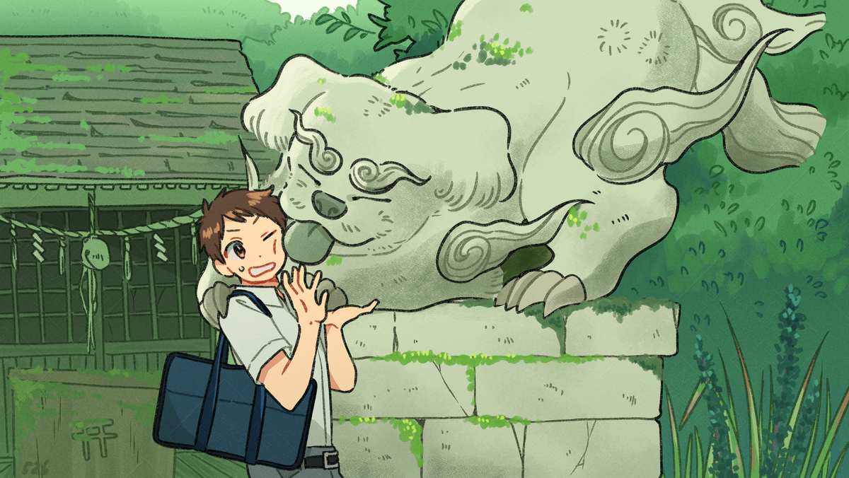 This is a pixiv picture whose title is なつかれた.