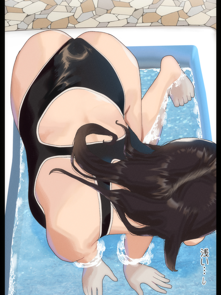 This is a pixiv picture whose title is ビニールプールでぴちゃぴちゃお姉さん.