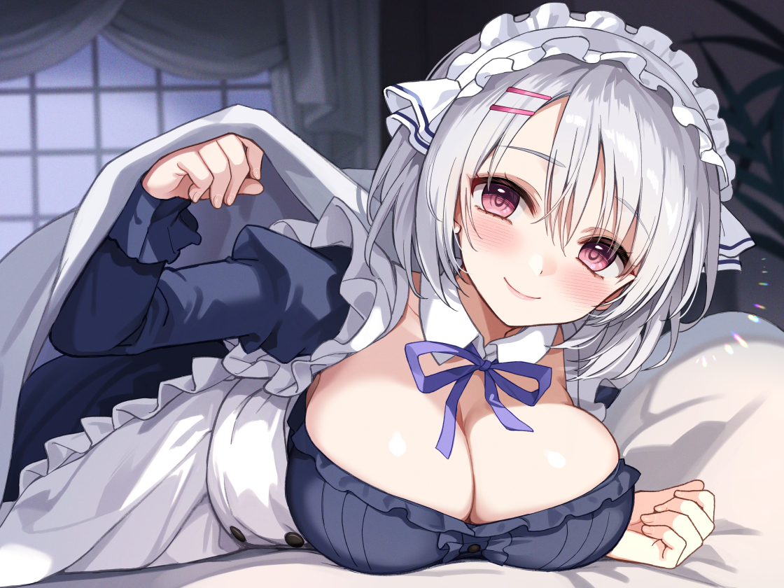 This is a pixiv picture whose title is 寝かしつけメイド.