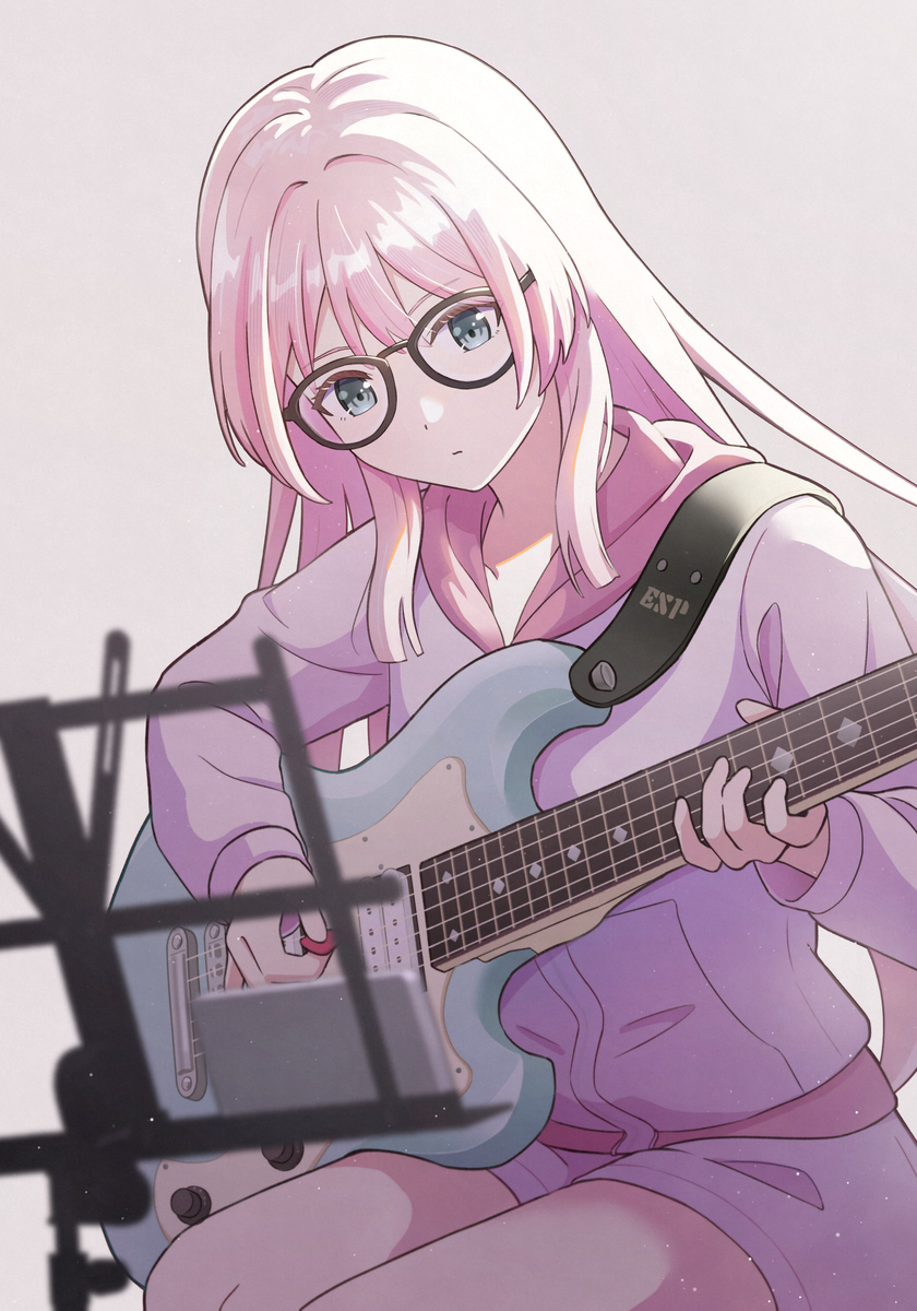 This is a pixiv picture whose title is 真剣モード 🎸✨.
