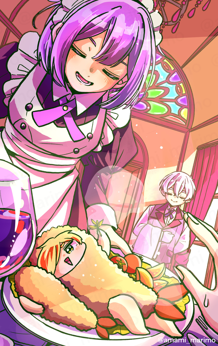This is a pixiv picture whose title is 出来立てのエビフライはいかが？.