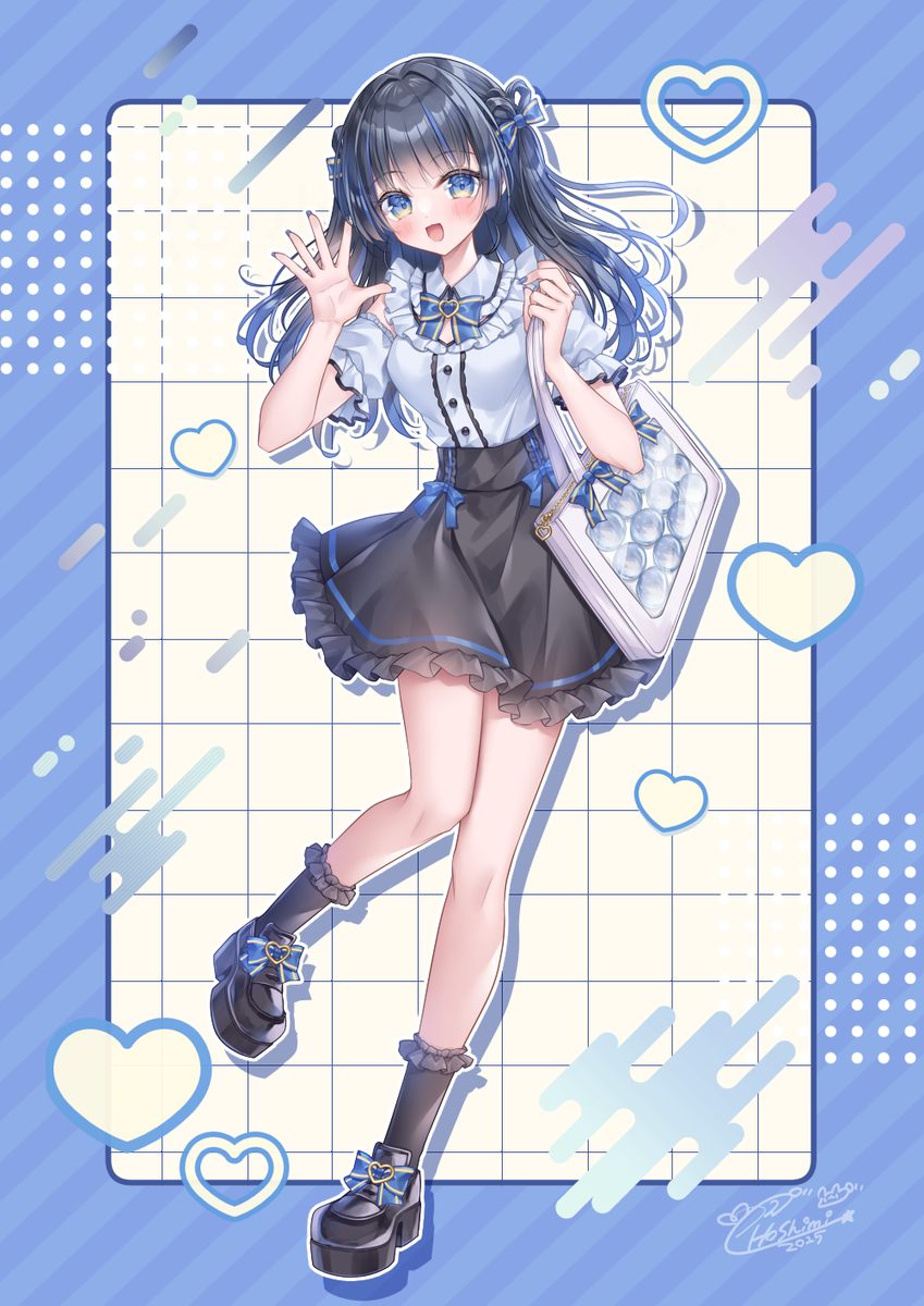 This is a pixiv picture whose title is 推し活ガール💙.