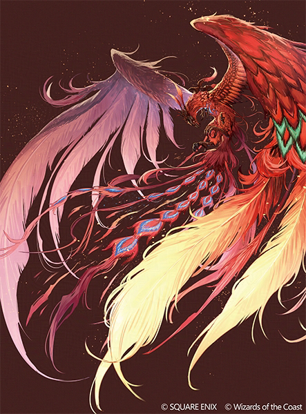 This is a pixiv picture whose title is 【お仕事】MTG×FF「火の召喚獣、フェニックス」.