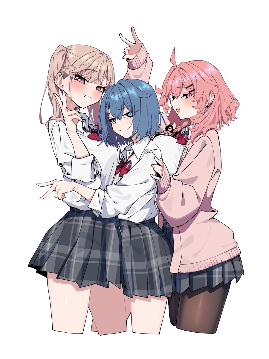 This is a pixiv picture whose title is ３人集合.