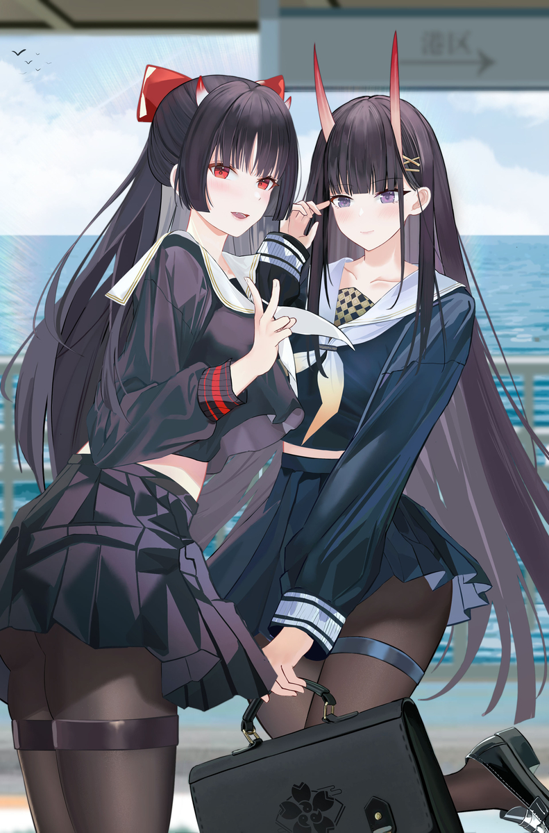 This is a pixiv picture whose title is のしろ&さかわ.