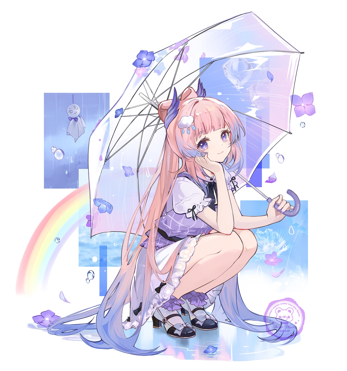 This is a pixiv picture whose title is 雨☔️.