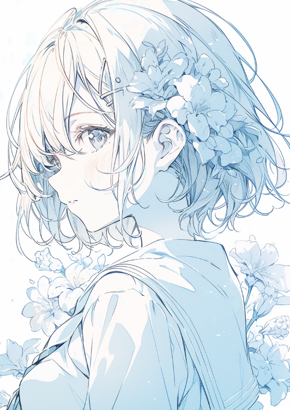This is a pixiv picture whose title is 『White Flower』.