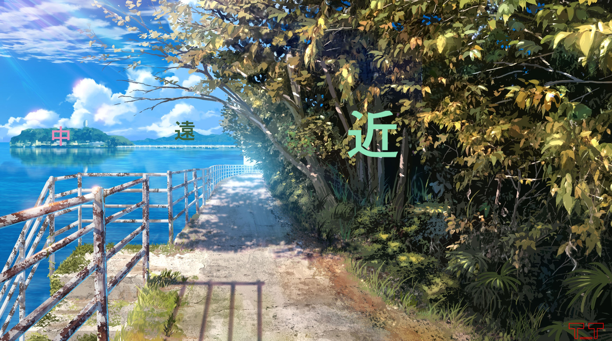 This is a pixiv picture whose title is 背景を描く時「3」を意識して描くとおすすめです！！.