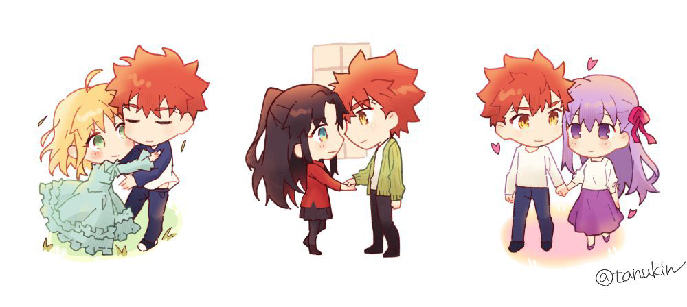 This is a pixiv picture whose title is 士剣、士凛、士桜.