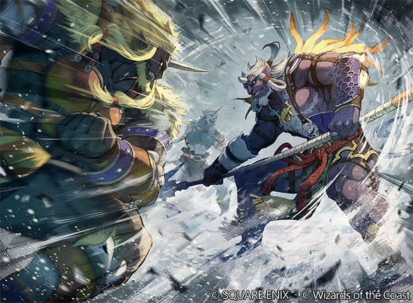 This is a pixiv picture whose title is 【お仕事】MTG×FF「狩りの仕込み」.
