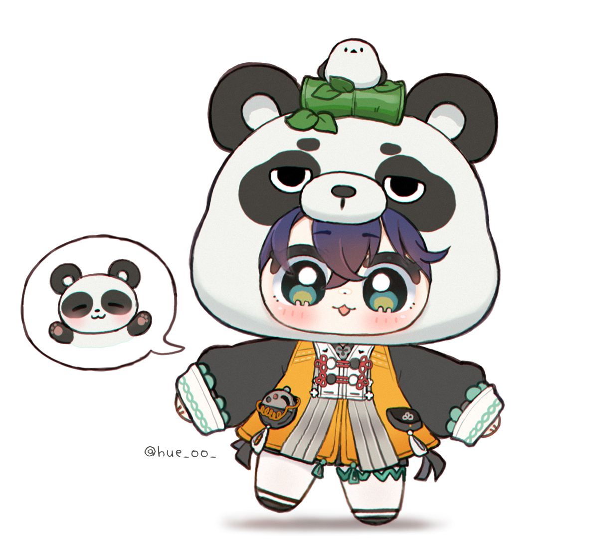 This is a pixiv picture whose title is 🐼🤍.