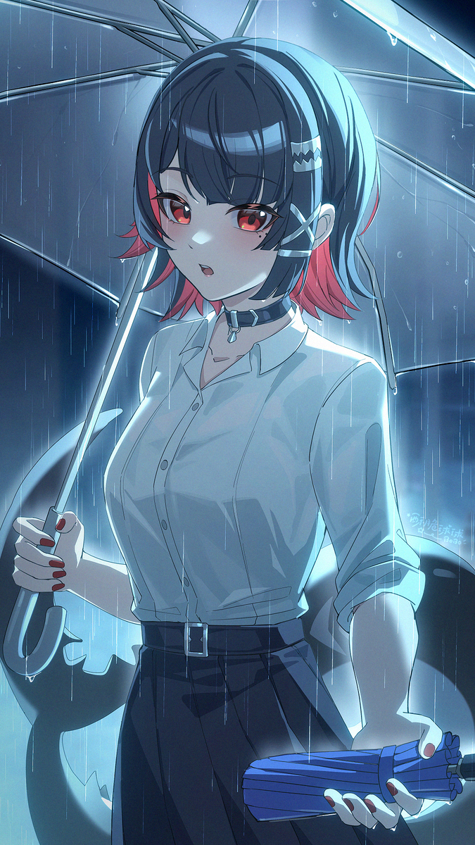 This is a pixiv picture whose title is day65 放学路上给你递伞的艾莲同学.