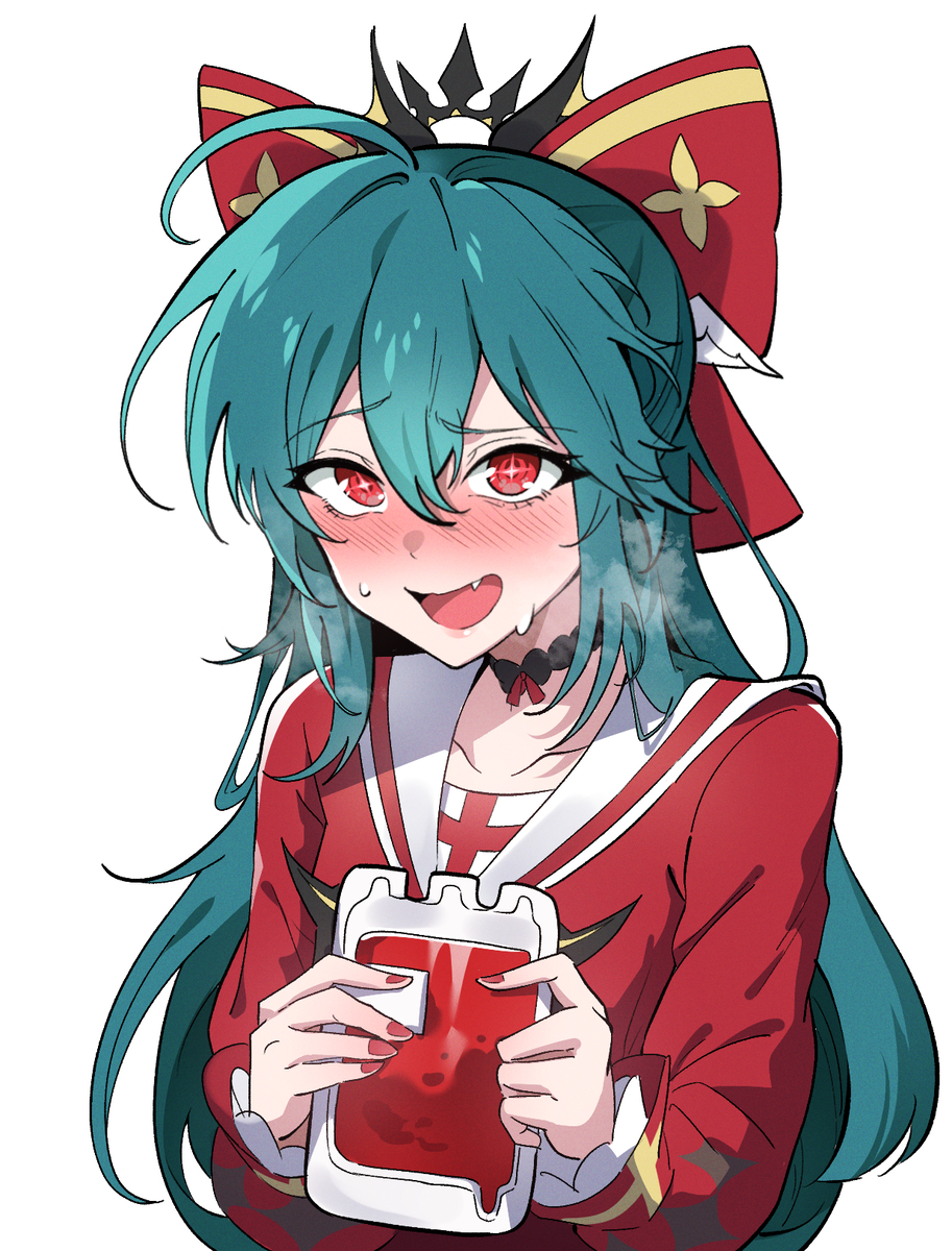 This is a pixiv picture whose title is 비앙카 혈액팩.