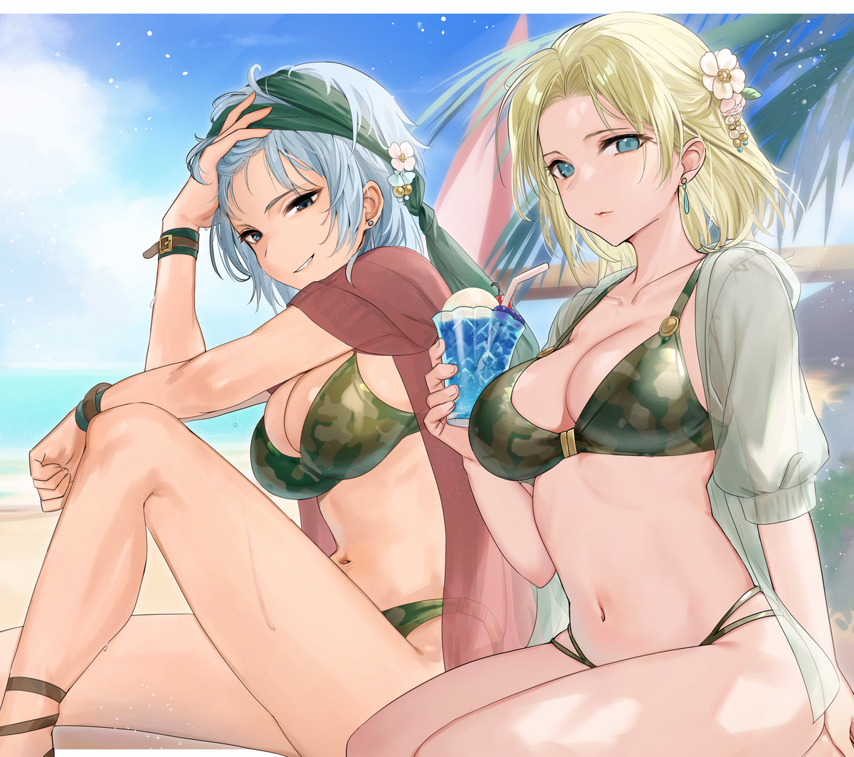 This is a pixiv picture whose title is エキドナ＆セライナ.