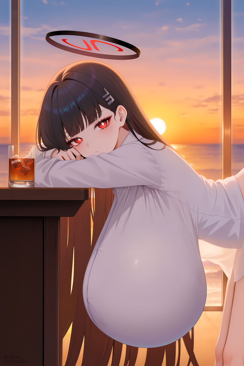 This is a pixiv picture whose title is 黄昏时分.
