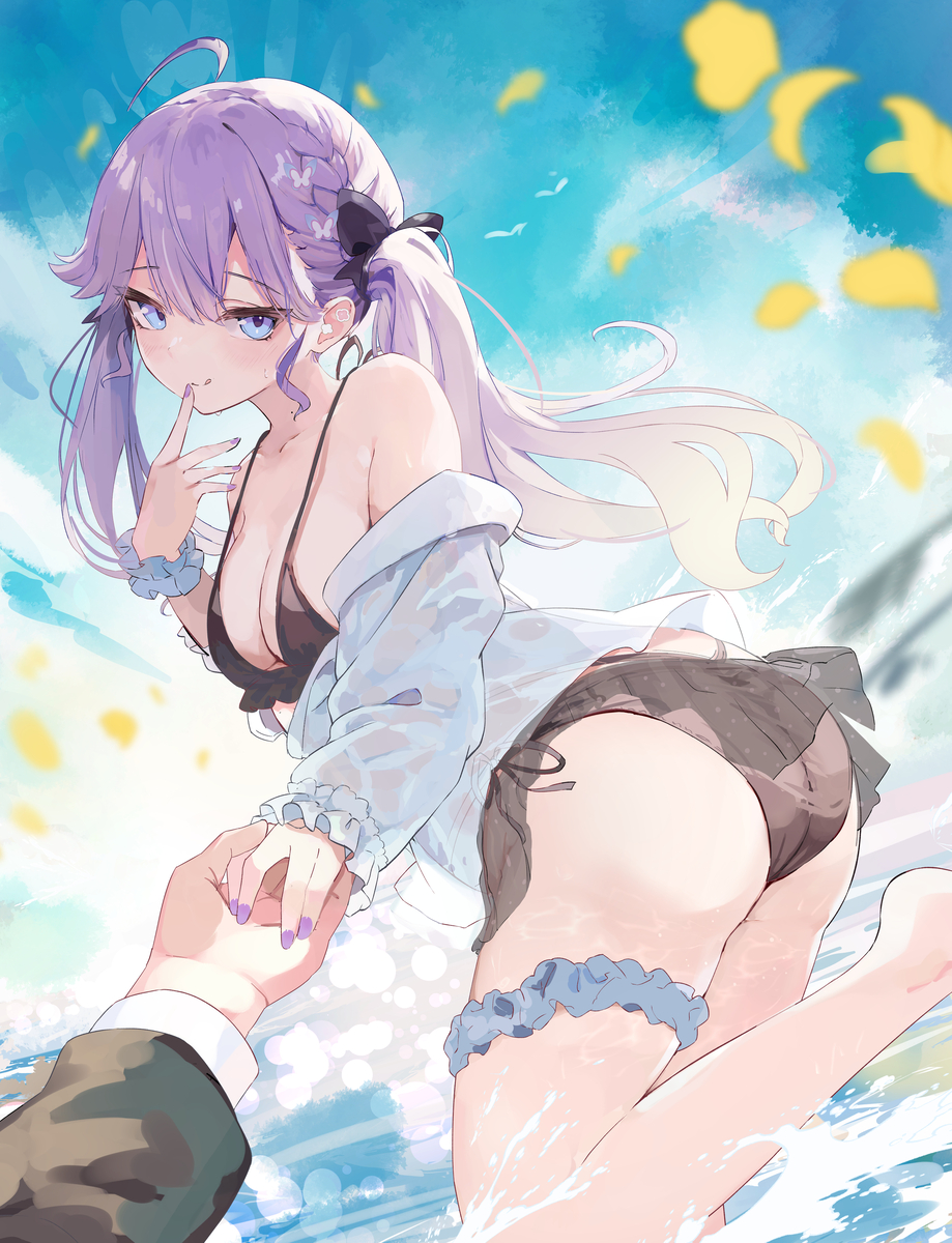 This is a pixiv picture whose title is もしも賀陽燐羽と水着デートしたら.