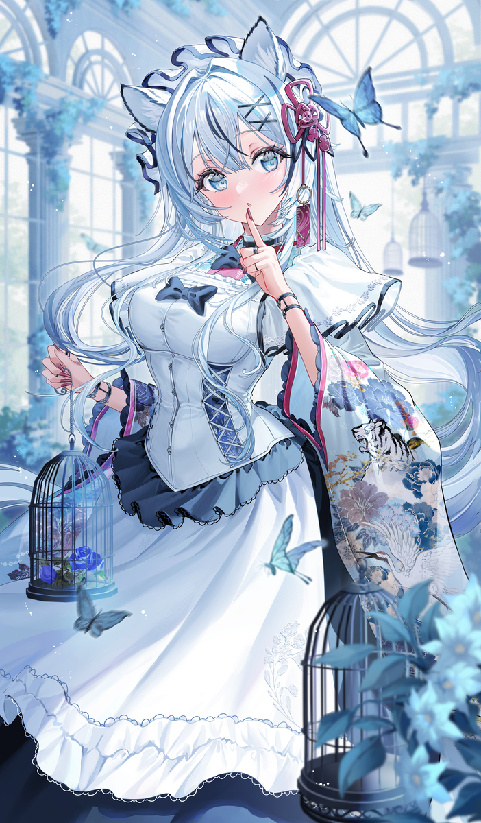 This is a pixiv picture whose title is 創作　白虎ちゃん！.