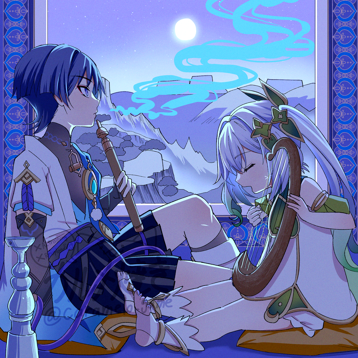 This is a pixiv picture whose title is 放浪者とナヒーダ詰め合わせ 18.