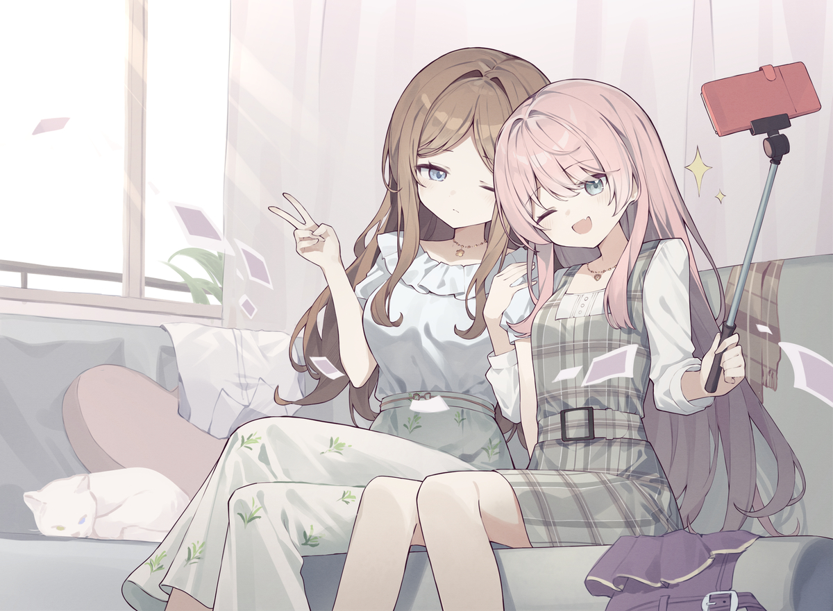 This is a pixiv picture whose title is ansy “はい、チーズ！”.