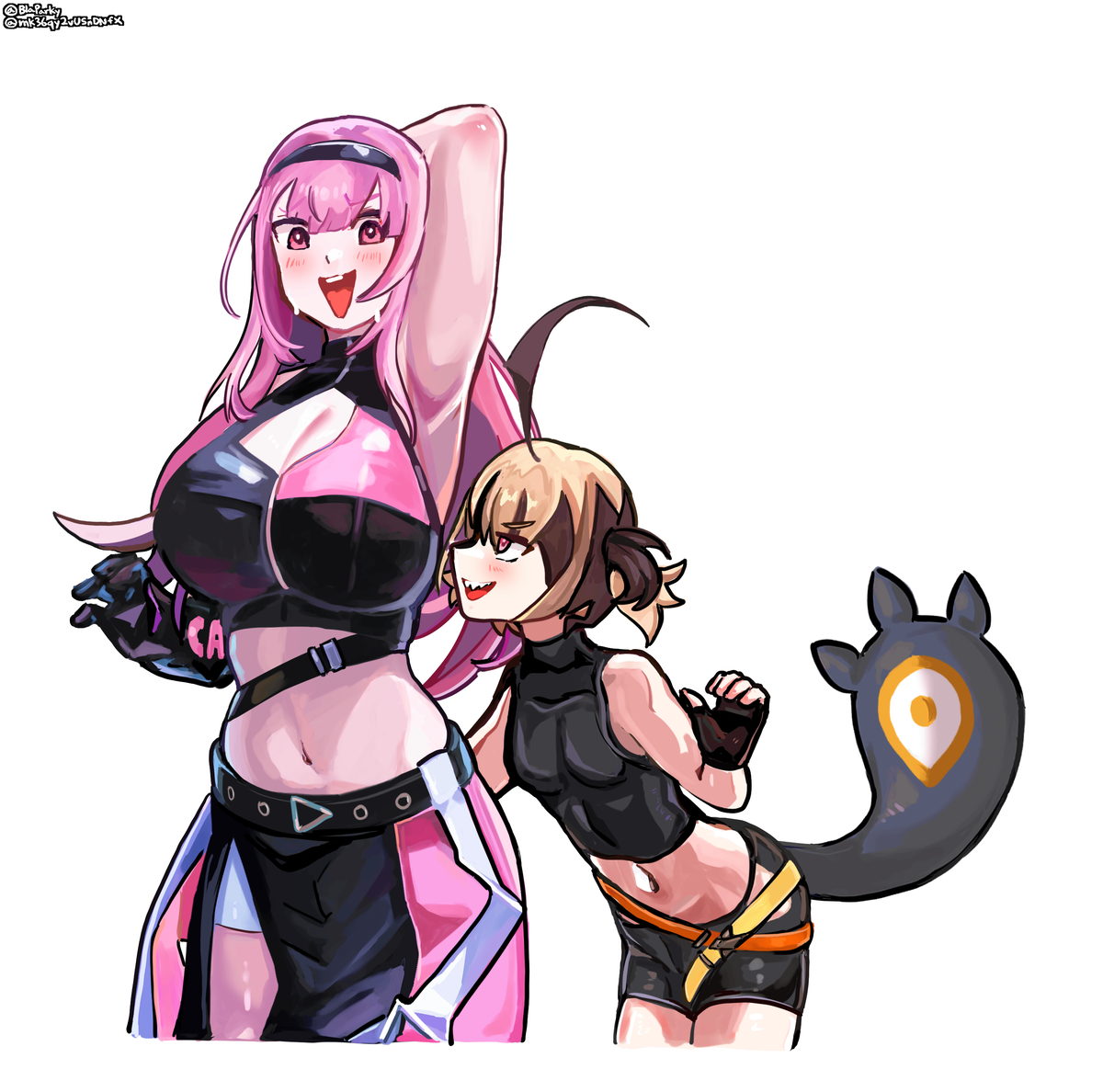 This is a pixiv picture whose title is World Tour Calli & Gigi.