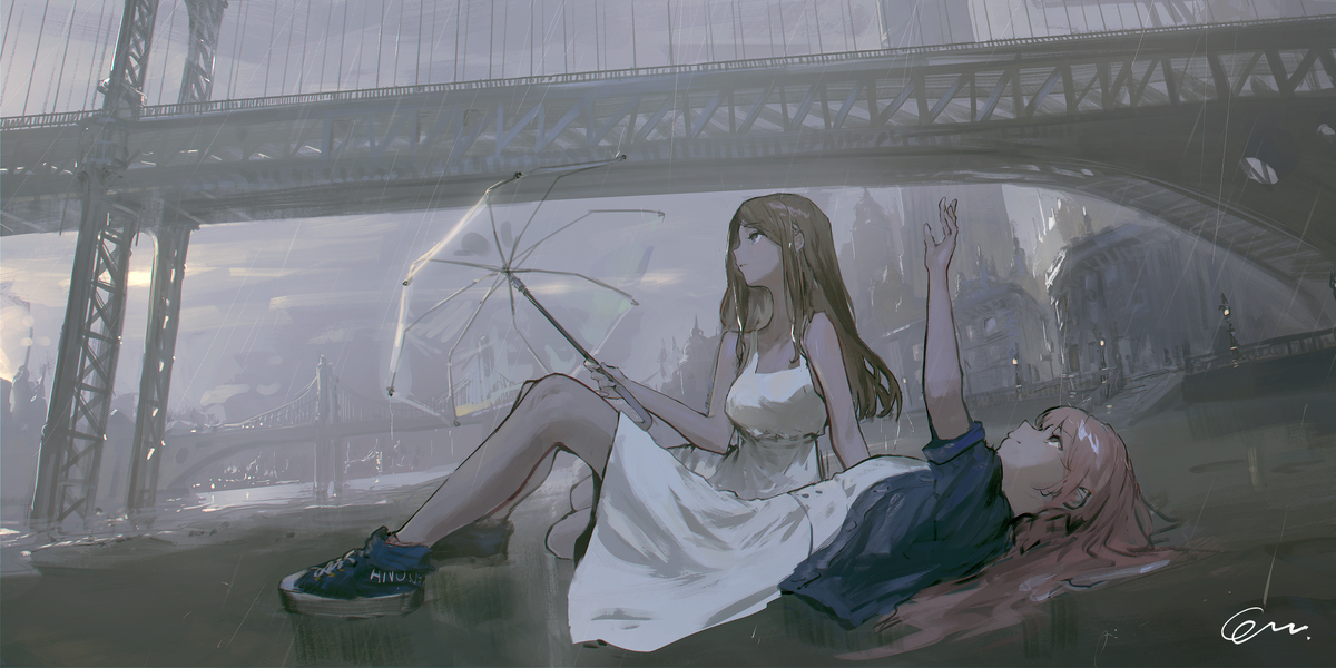 This is a pixiv picture whose title is 雨啊~.