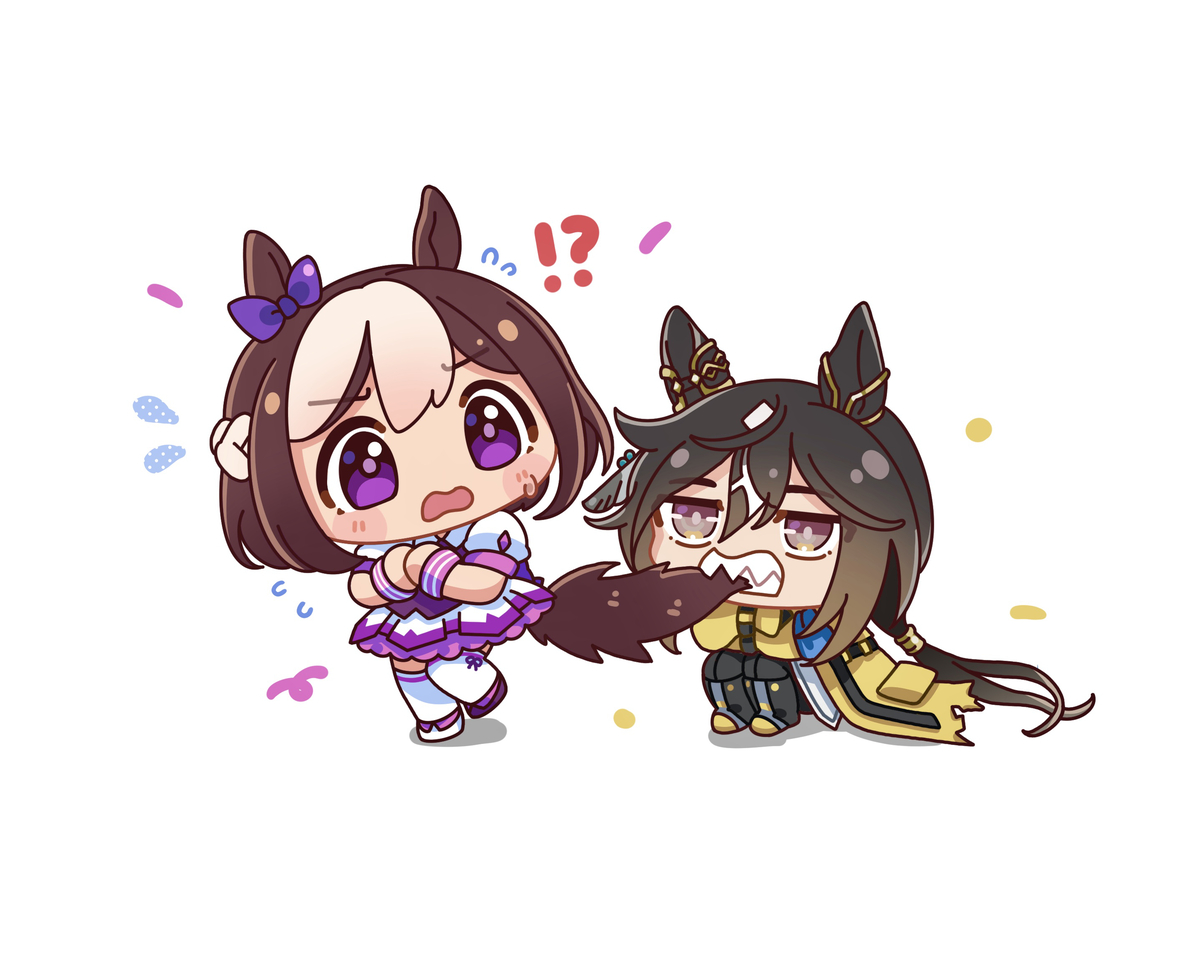 This is a pixiv picture whose title is ステゴ、スペちゃんに噛み付いたことあるらしい.