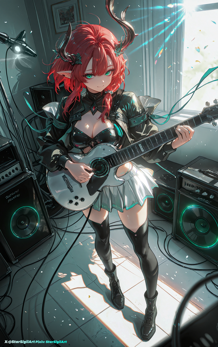 This is a pixiv picture whose title is band?🎸.