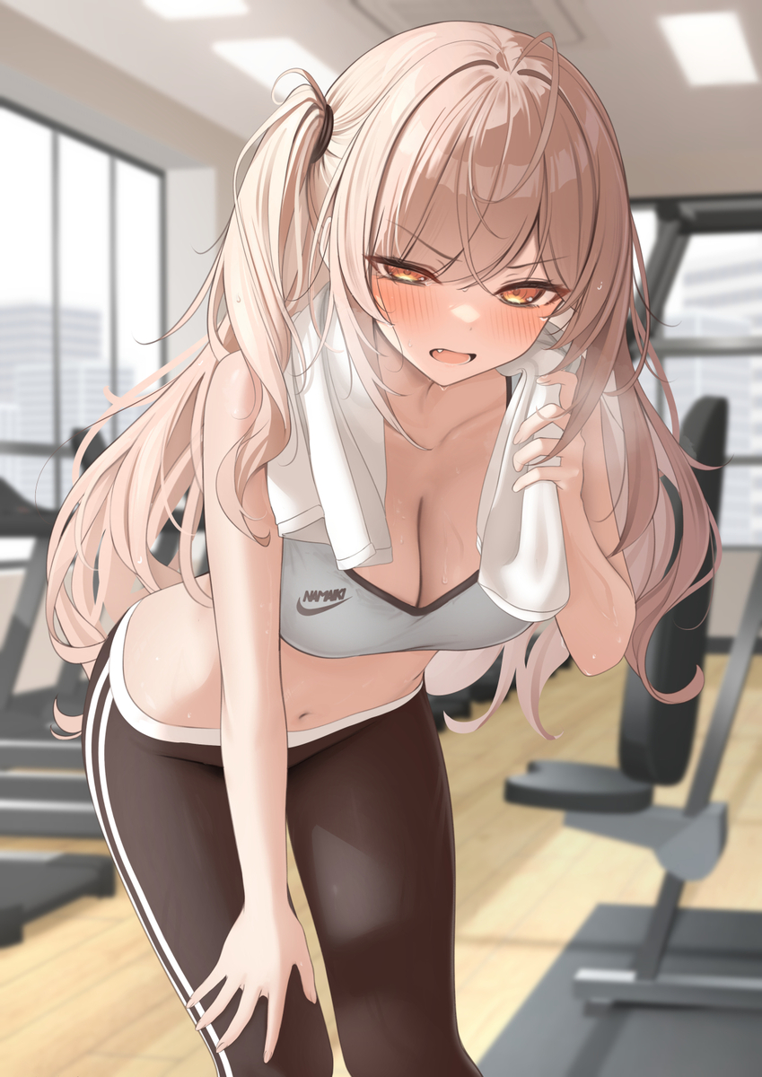 This is a pixiv picture whose title is ハァハァ…疲れててもどこ見てるかくらい分かるからね…💢.