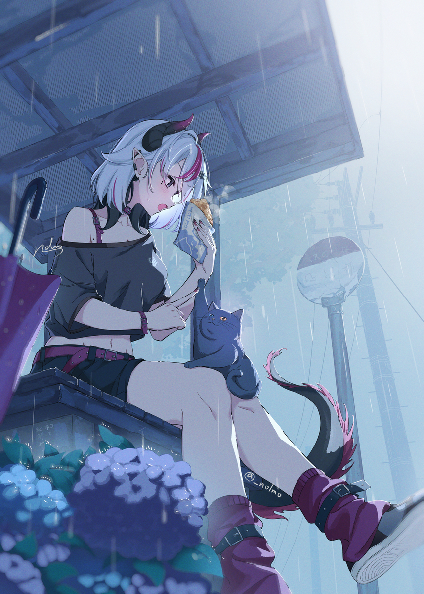 This is a pixiv picture whose title is 梅雨.