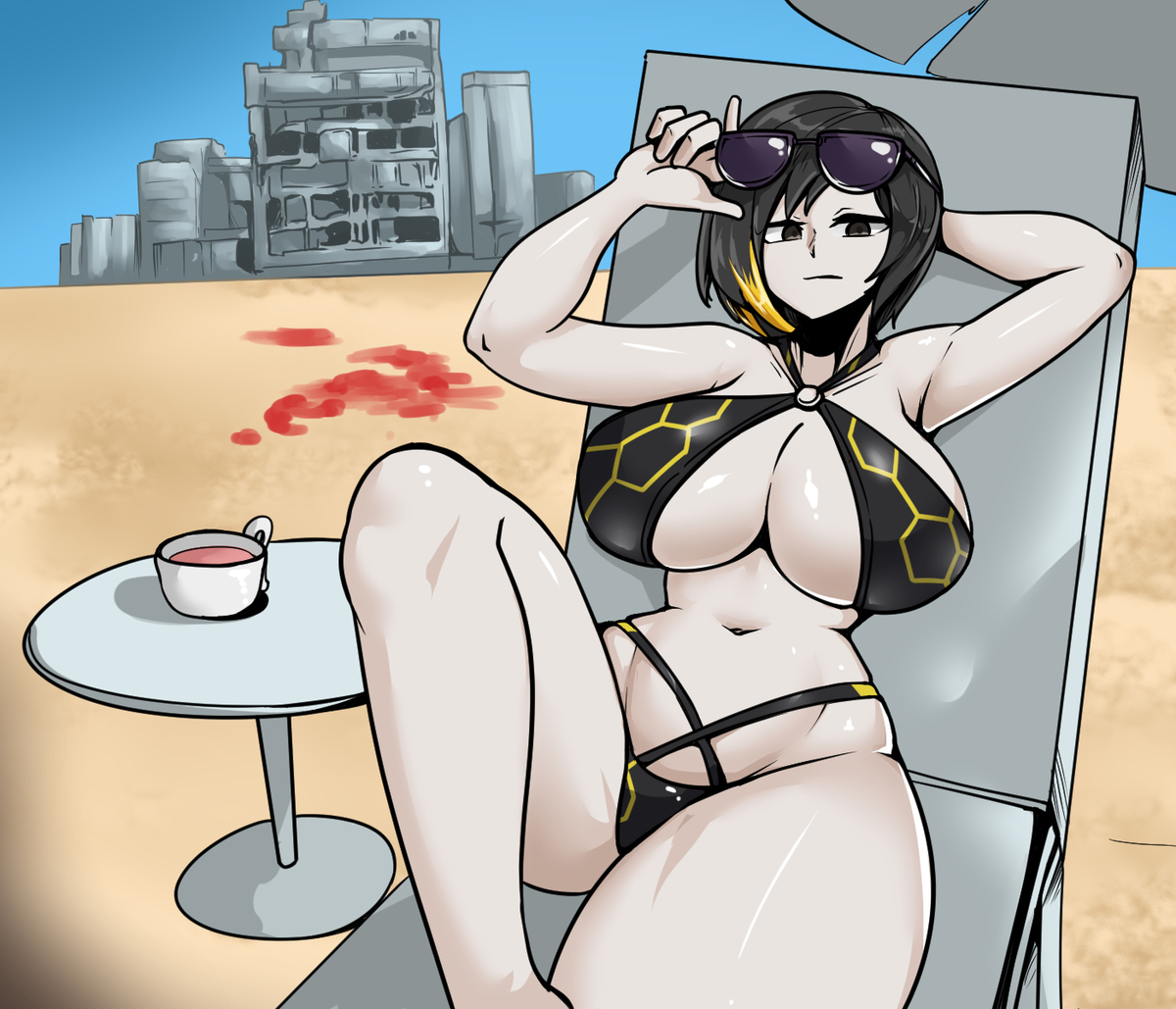 This is a pixiv picture whose title is 일끝낸 후의 비나.