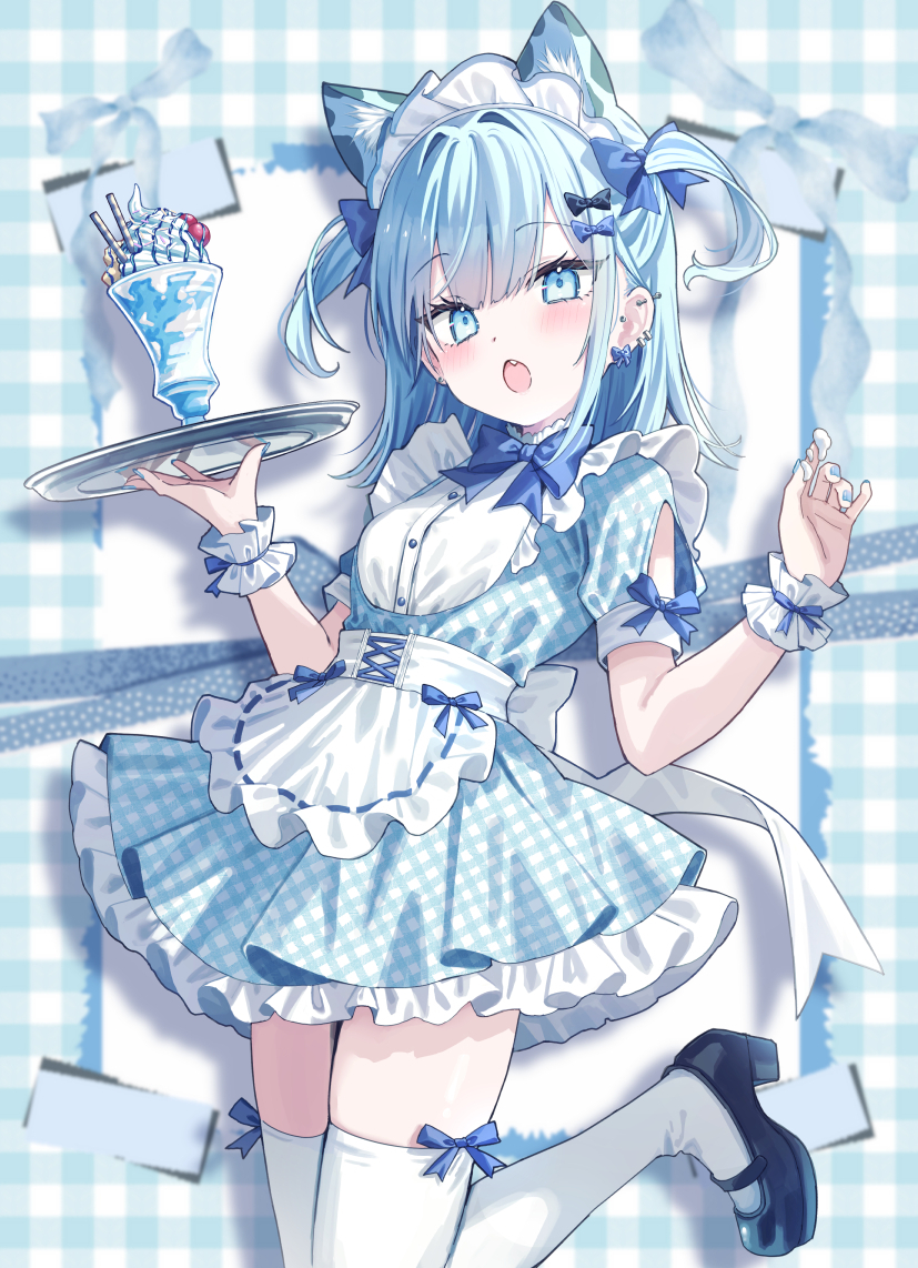 This is a pixiv picture whose title is チェック×リボンメイド.