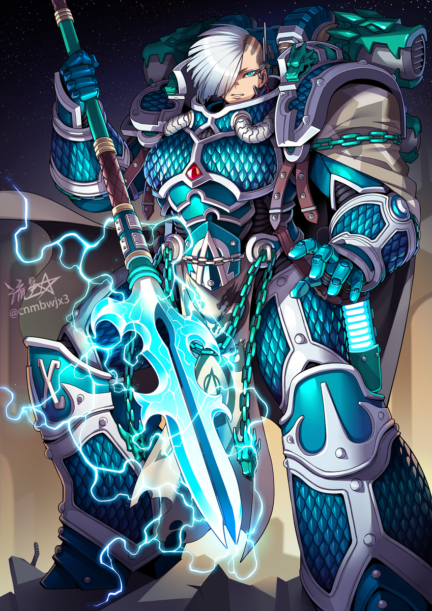 This is a pixiv picture whose title is Alpharius Omegon.