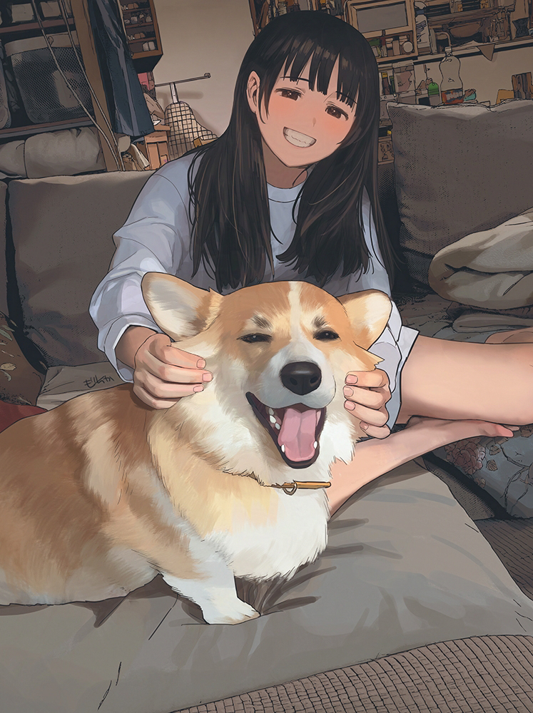 This is a pixiv picture whose title is 犬はいたずらしても一緒に楽しんでくれる.
