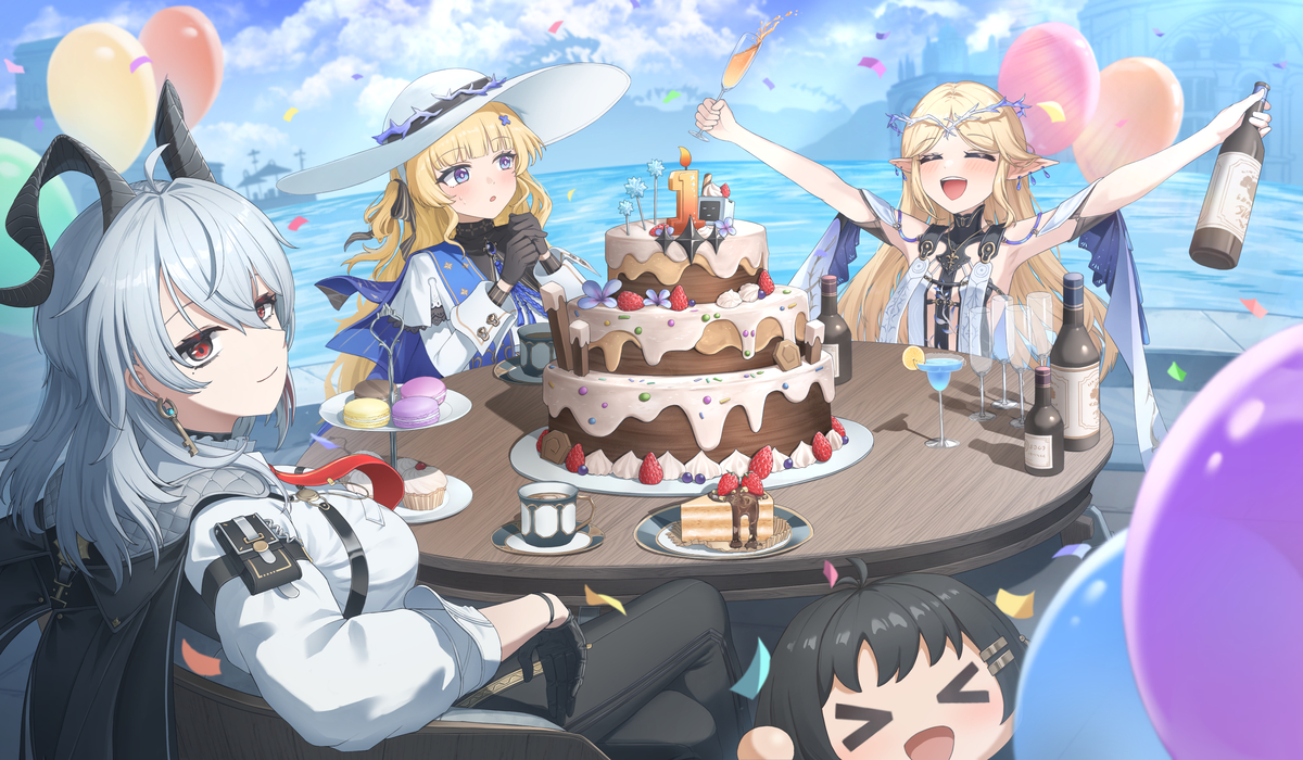 This is a pixiv picture whose title is 鳴潮』1周年.