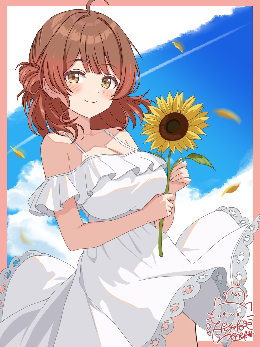 This is a pixiv picture whose title is 白ワンピ佑芽ちゃん🌻.
