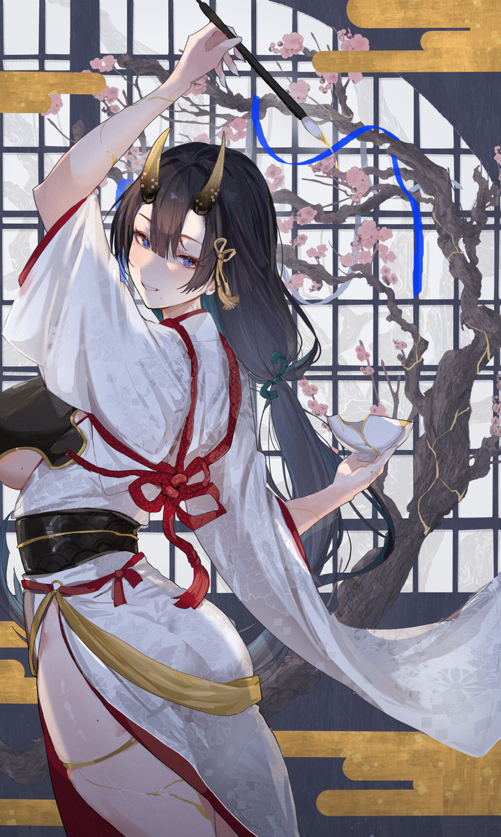 This is a pixiv picture whose title is 金継.
