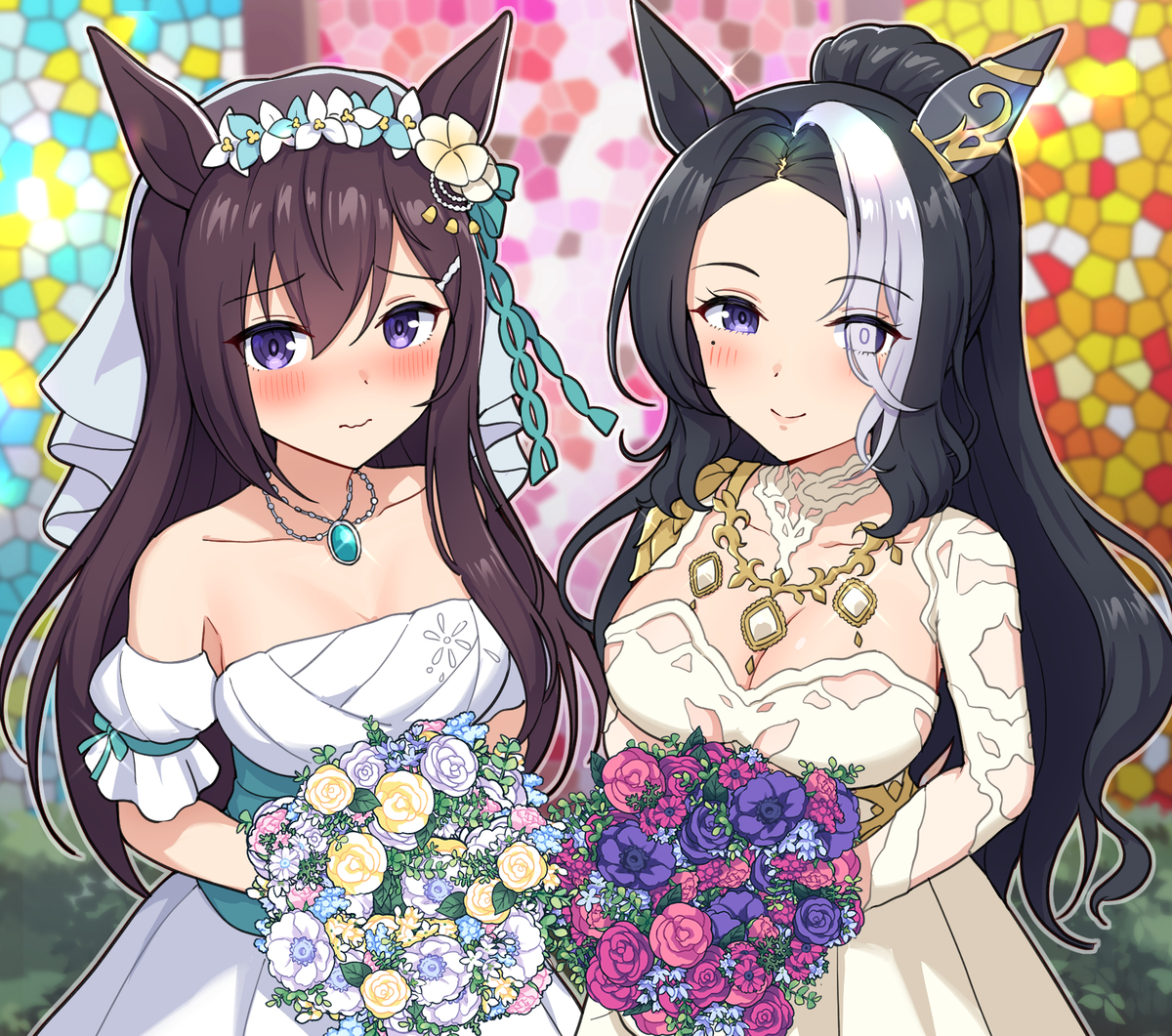 This is a pixiv picture whose title is メジロの花嫁.